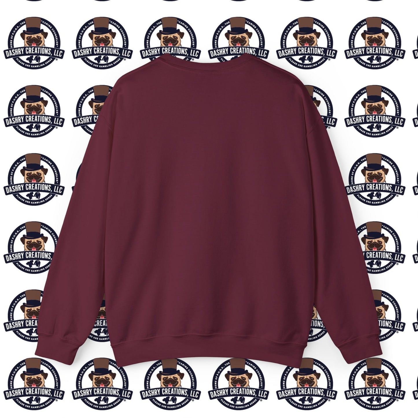 Slots “Everybody’s Got A System” Tan & White Backwards Baseball Cap Unisex Heavy Blend™ Crewneck Sweatshirt