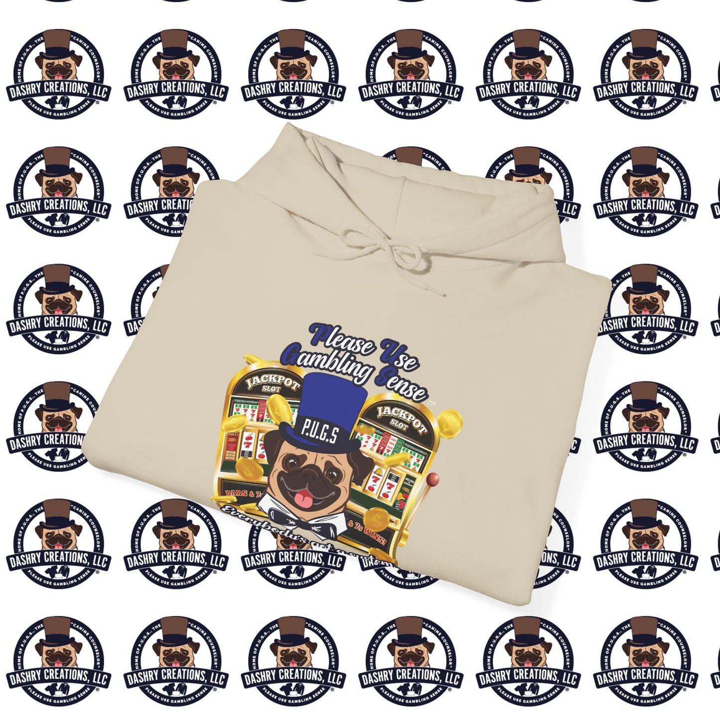 Slots “Everybody’s Got A System” Blue & Black Top Hat Unisex Heavy Blend™ Hooded Sweatshirt