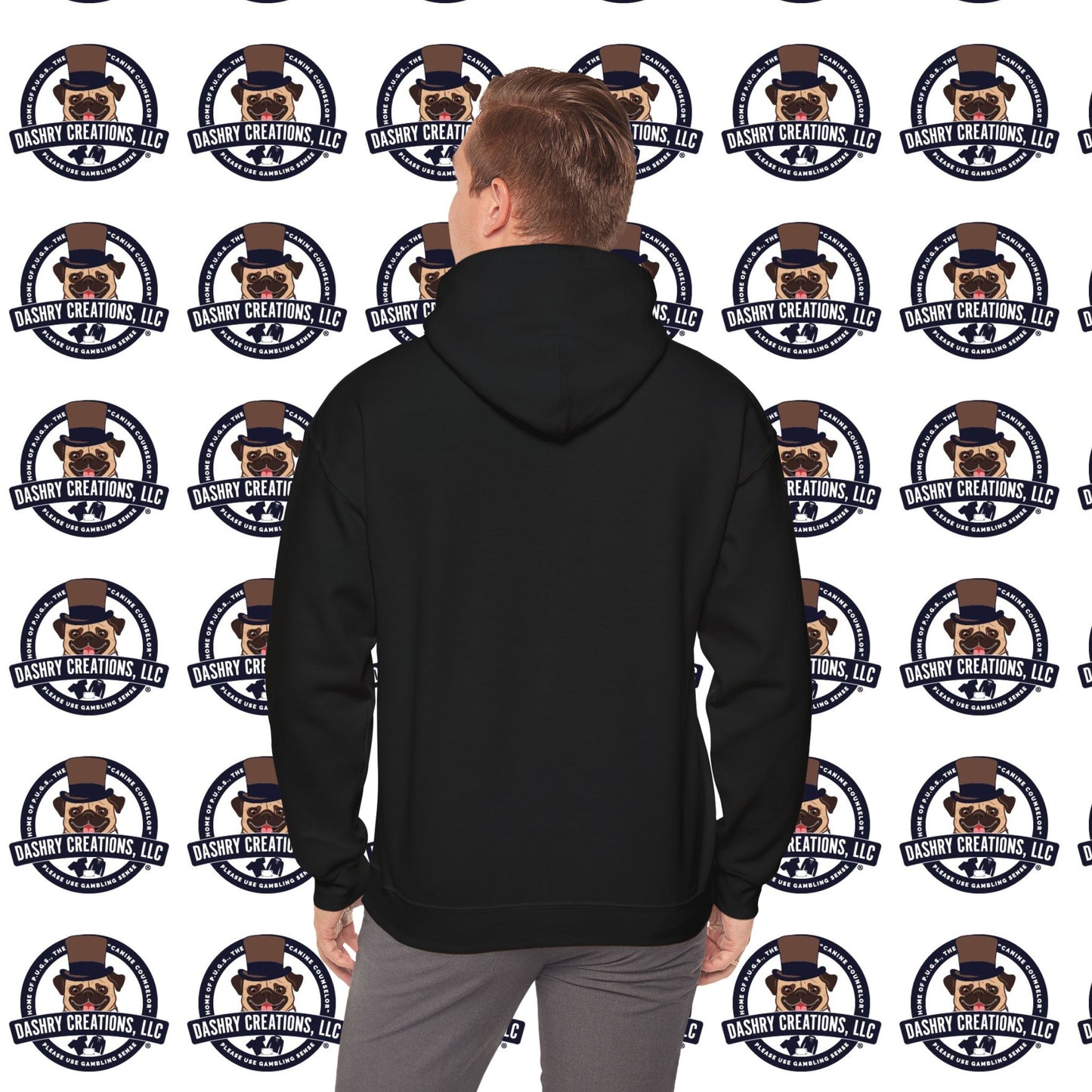 Slots “Everybody’s Got A System” Blue & Black Top Hat Unisex Heavy Blend™ Hooded Sweatshirt