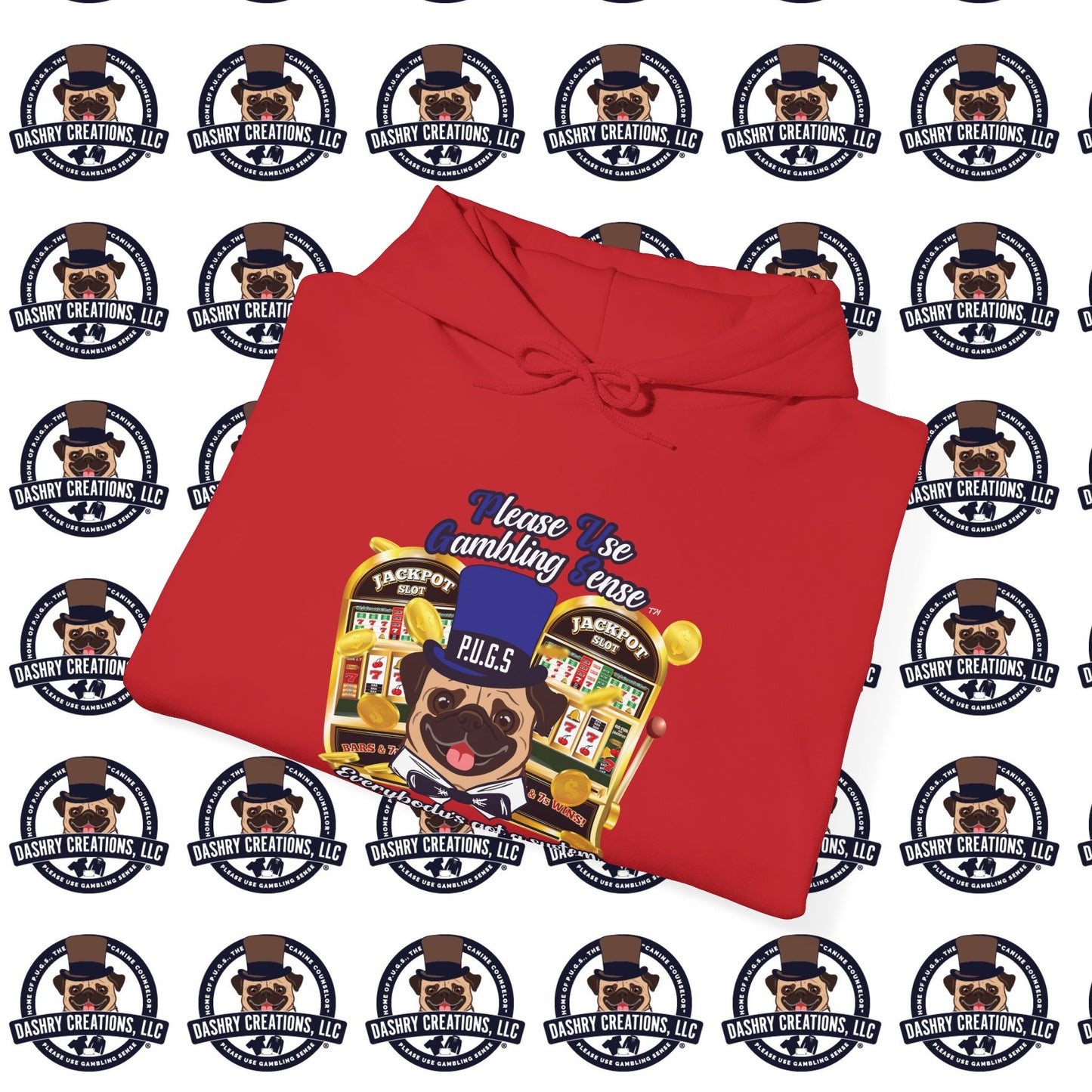 Slots “Everybody’s Got A System” Blue & Black Top Hat Unisex Heavy Blend™ Hooded Sweatshirt