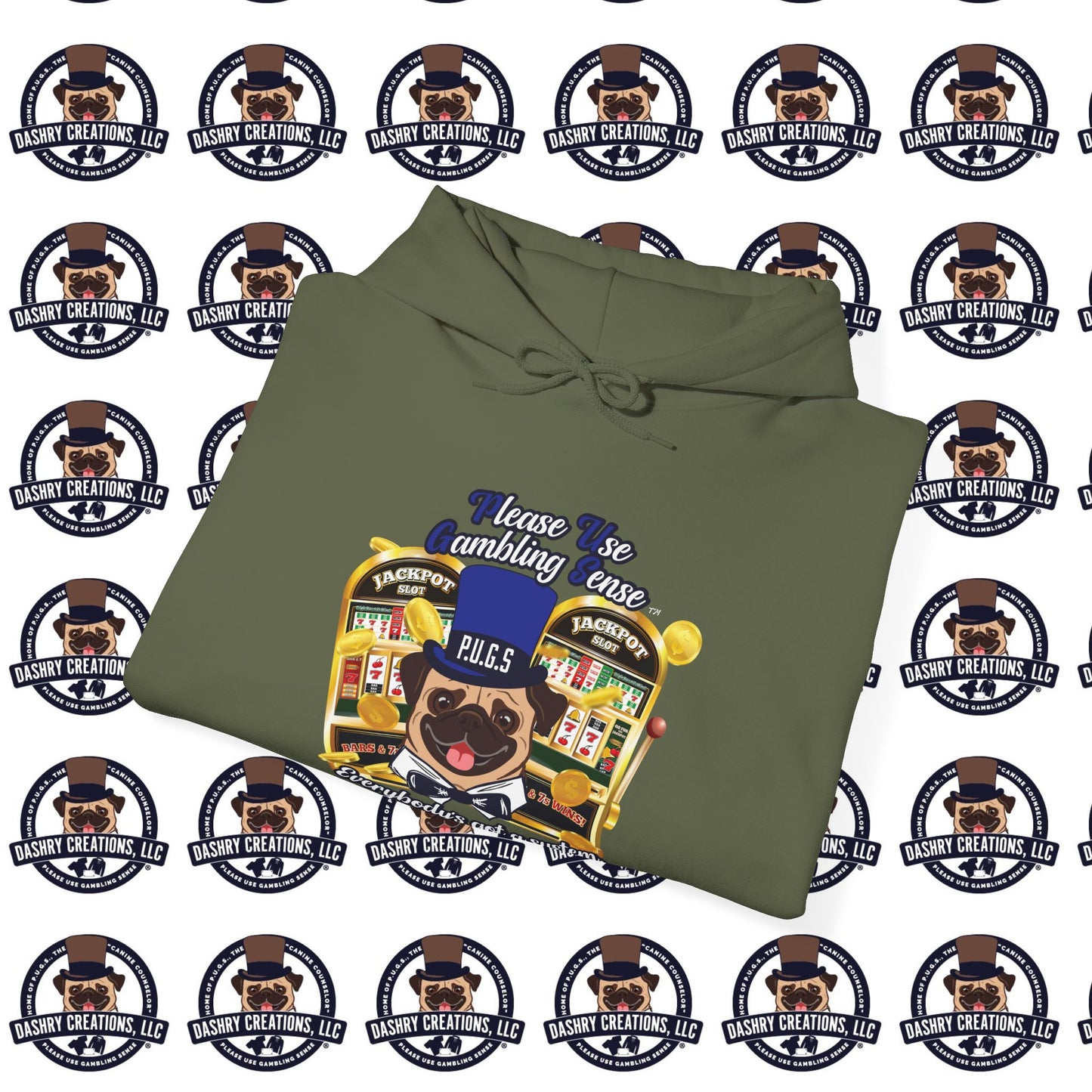 Slots “Everybody’s Got A System” Blue & Black Top Hat Unisex Heavy Blend™ Hooded Sweatshirt