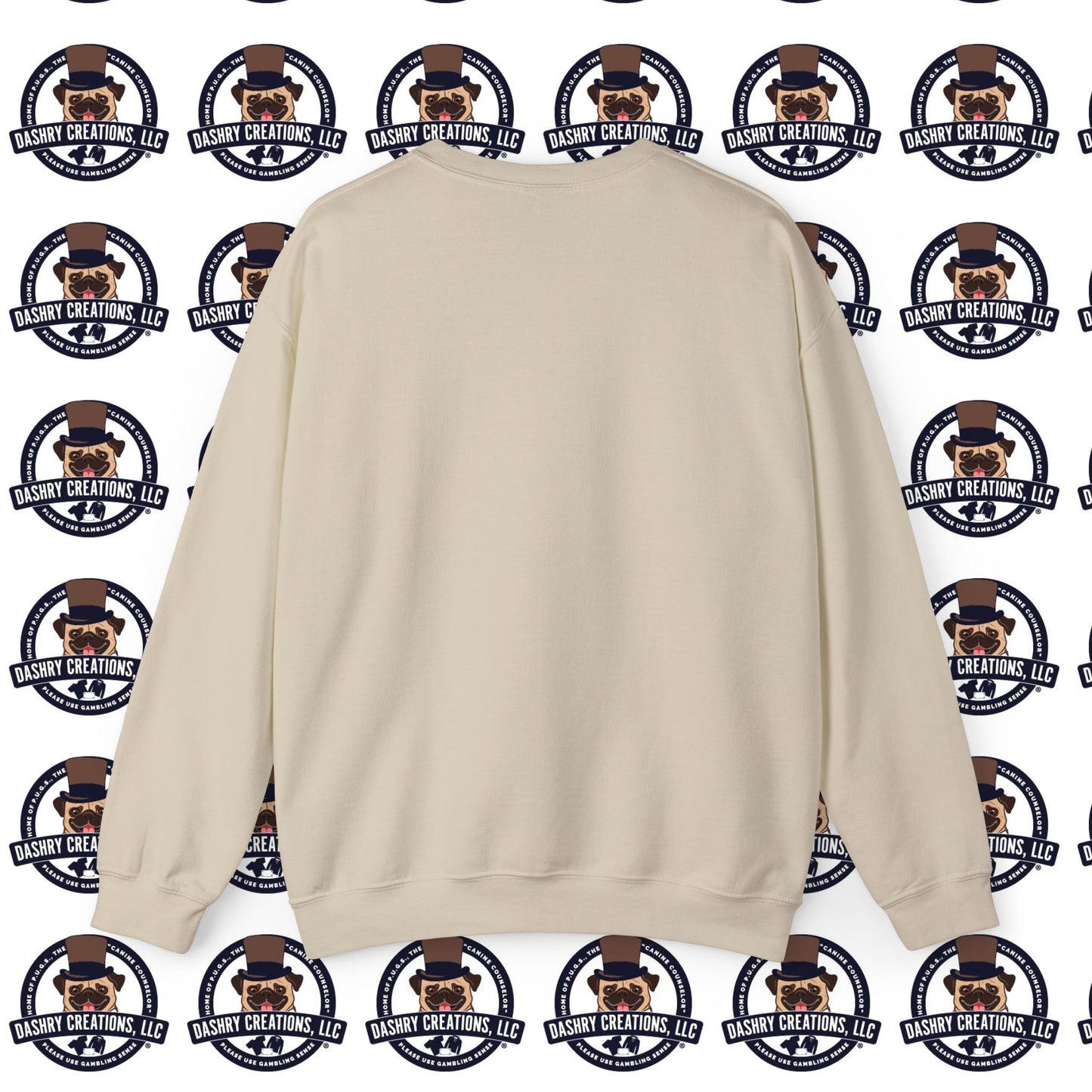 Slots “Everybody’s Got A System” Tan & White Backwards Baseball Cap Unisex Heavy Blend™ Crewneck Sweatshirt
